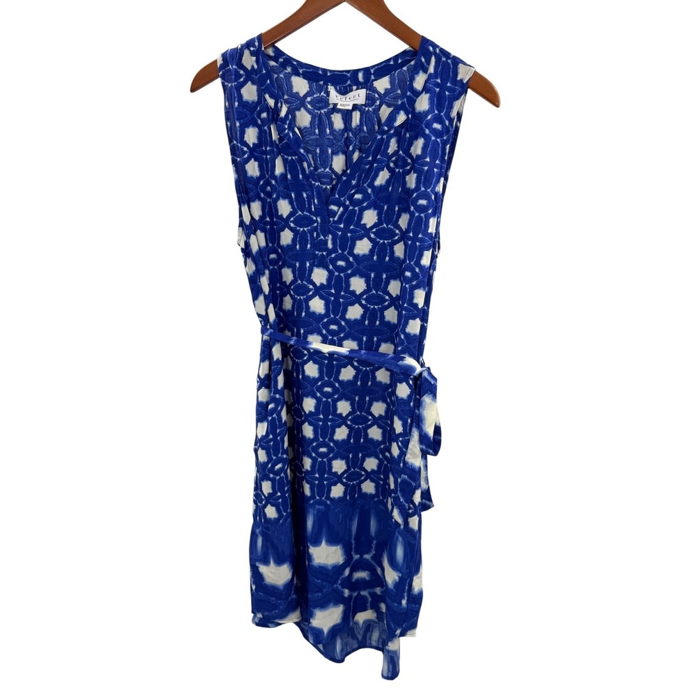 Velvet Graham & Spencer Blue White Print Sleeveless Sundress Size Medium Boho - Picture 11 of 16